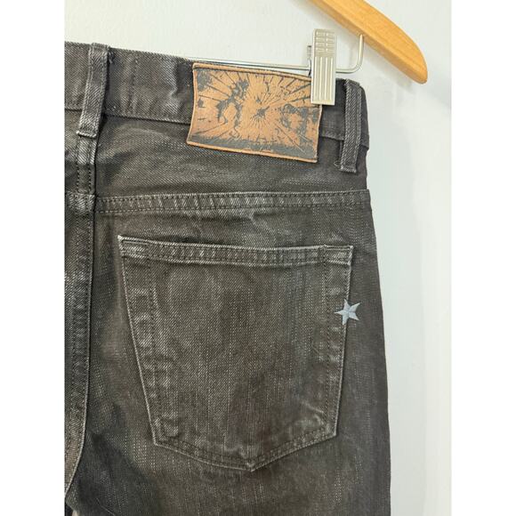 Brave Star Jeans Selvage Black Mens 28x35 The Slim Straight Button Fly Made USA - Picture 7 of 13